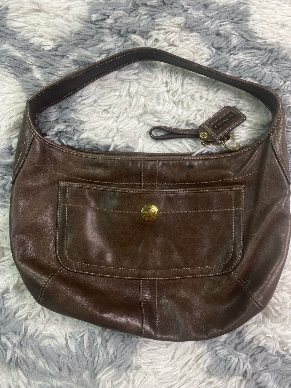 Vintage Coach 11283 Y2K Brown Leather Ergo Hobo Shoulder Bag Handbag Purse